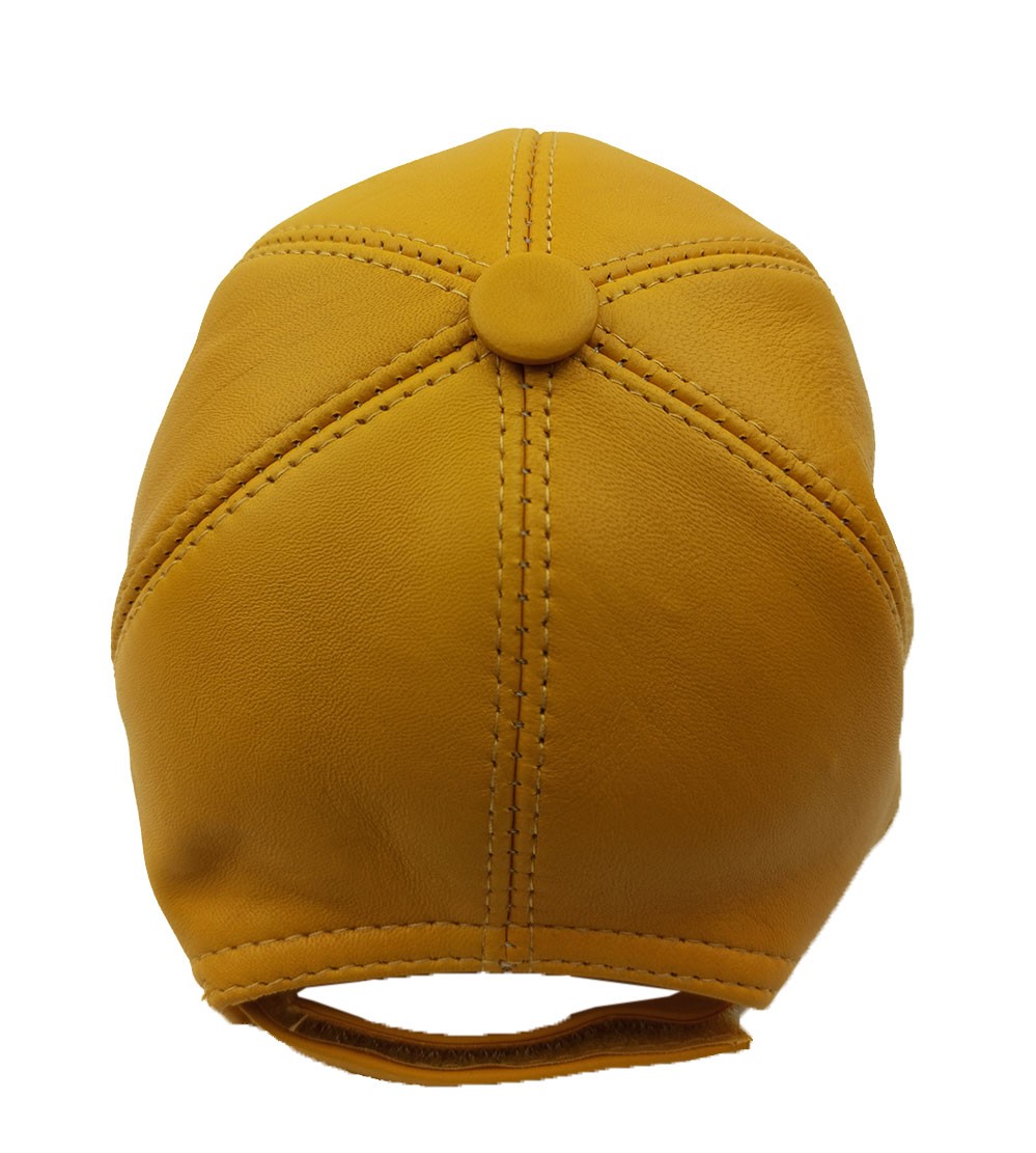 Deri Şapka - Sarı - Deri1006