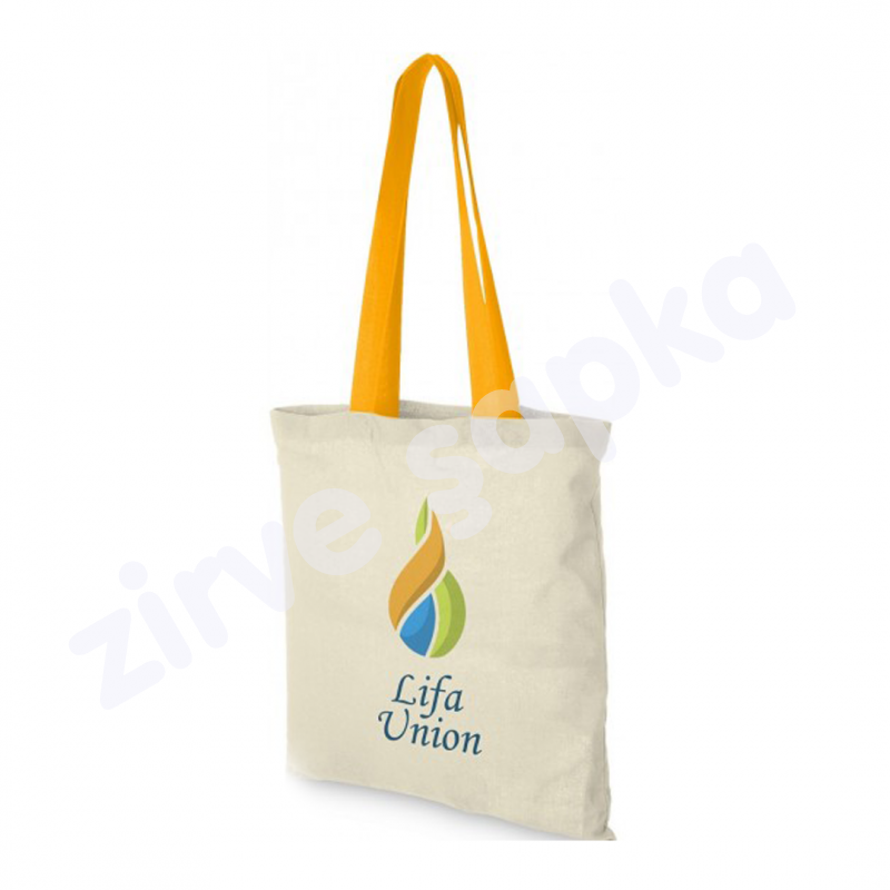 Renkli Saplı Ham Bez Çanta